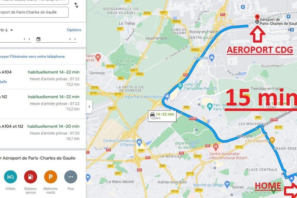 Joli T2, Terrasse Et Jardin, Ideal Pour Familles, A 15 Min De L'Aeroport Roissy Cdg Tremblay-en-France Екстер'єр фото